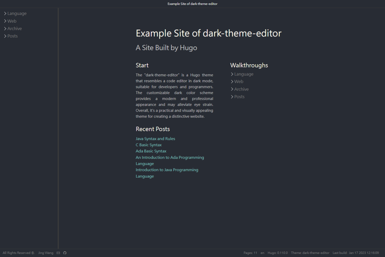 Dark Theme Editor