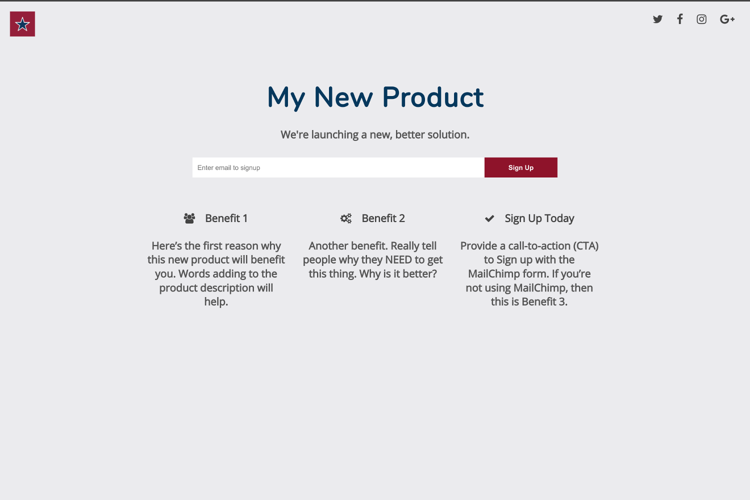 Lean Launch Page