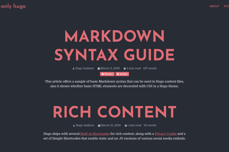 Write-Only Hugo Theme